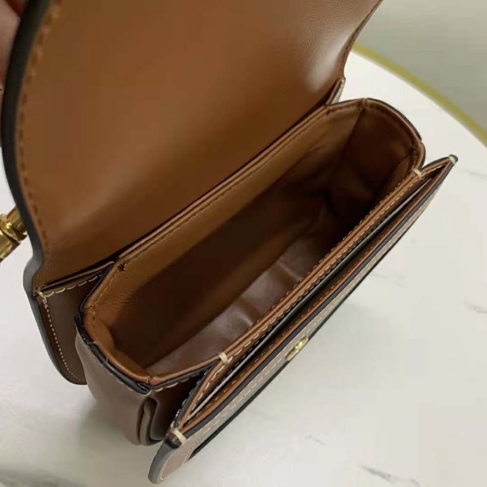 Celine Women Mini Besace Triomphe in Shiny Calfskin-Brown - image 7