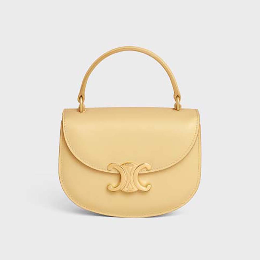 Celine Women Mini Besace Triomphe in Shiny Calfskin-Yellow