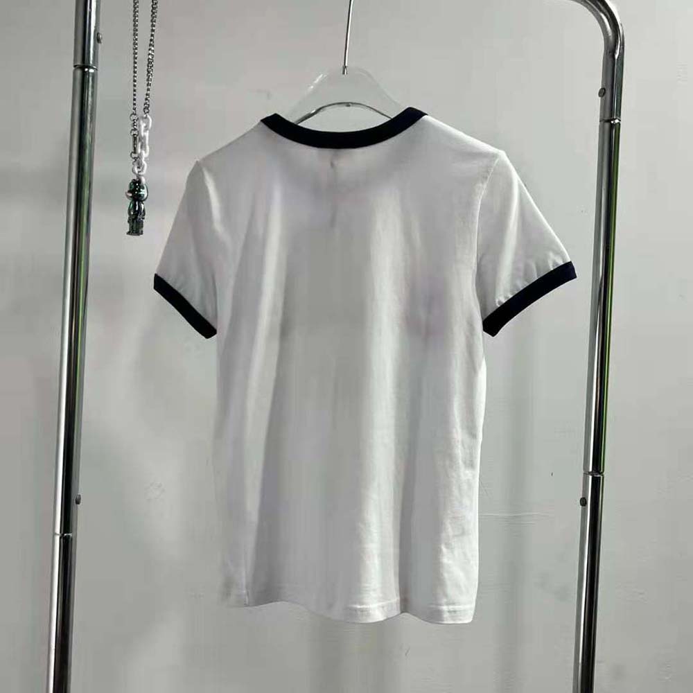 Side angle showing the regular fit of Celine Men Paris 70s T-shirt