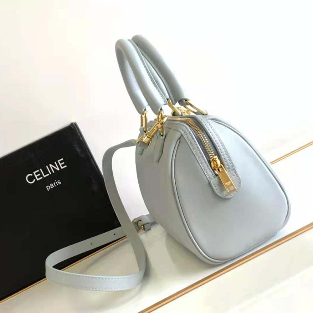 Celine Women Small Boston Cuir Triomphe in Smooth Calfskin-Blue - image 4