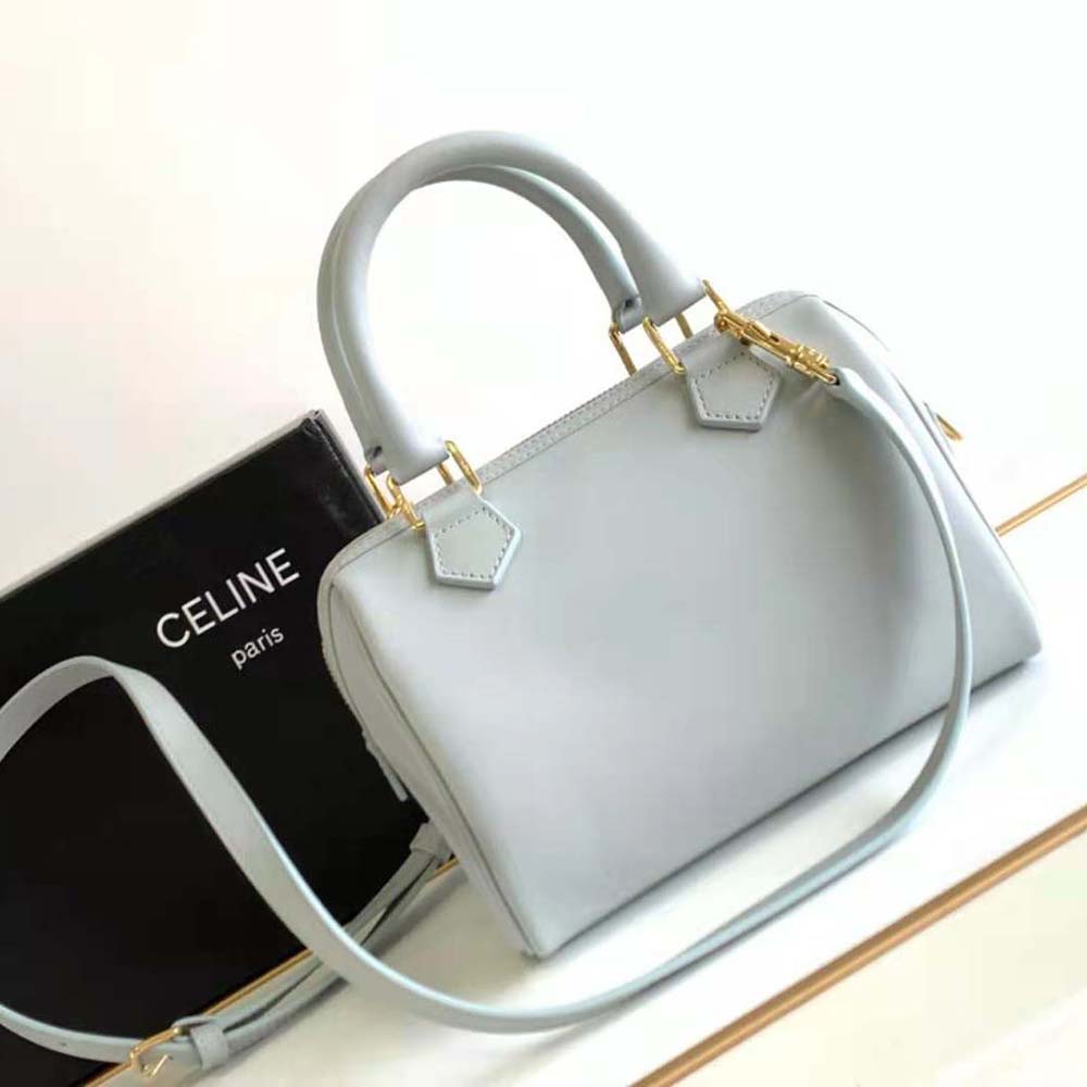 Side profile showing smooth calfskin texture of Celine Women Small Boston