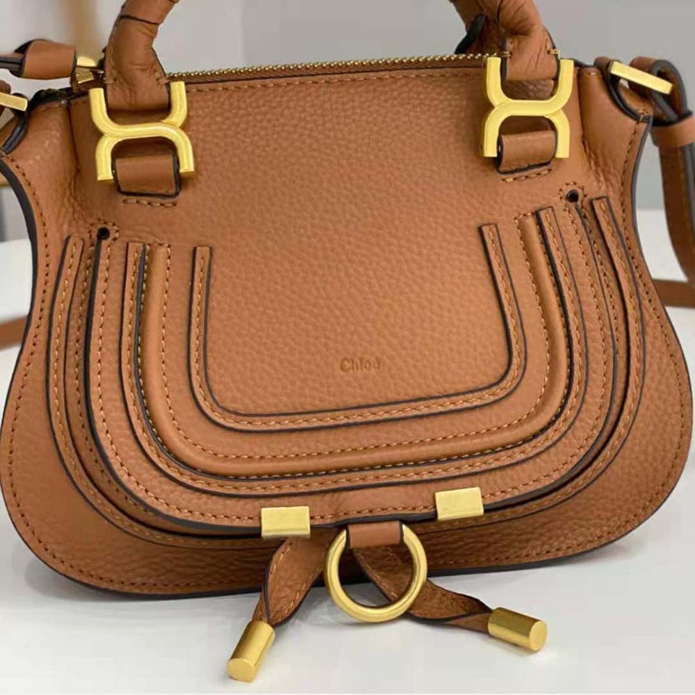 Chloe Women Marcie Mini Double Carry Bag-Tan - image 6