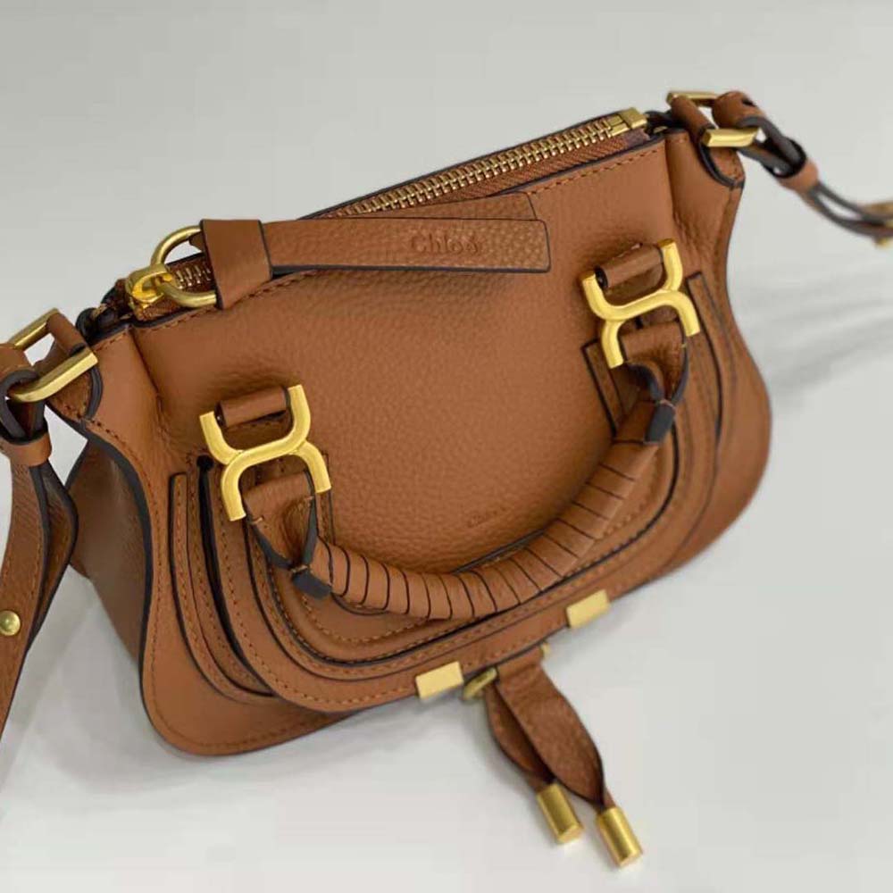 Chloe Women Marcie Mini Double Carry Bag-Tan - image 5