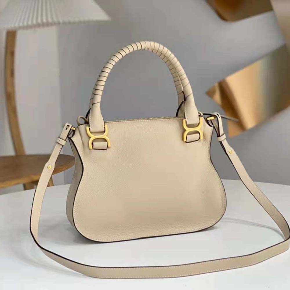 Chloe Women Marcie Small Double Carry Bag-Beige - image 4