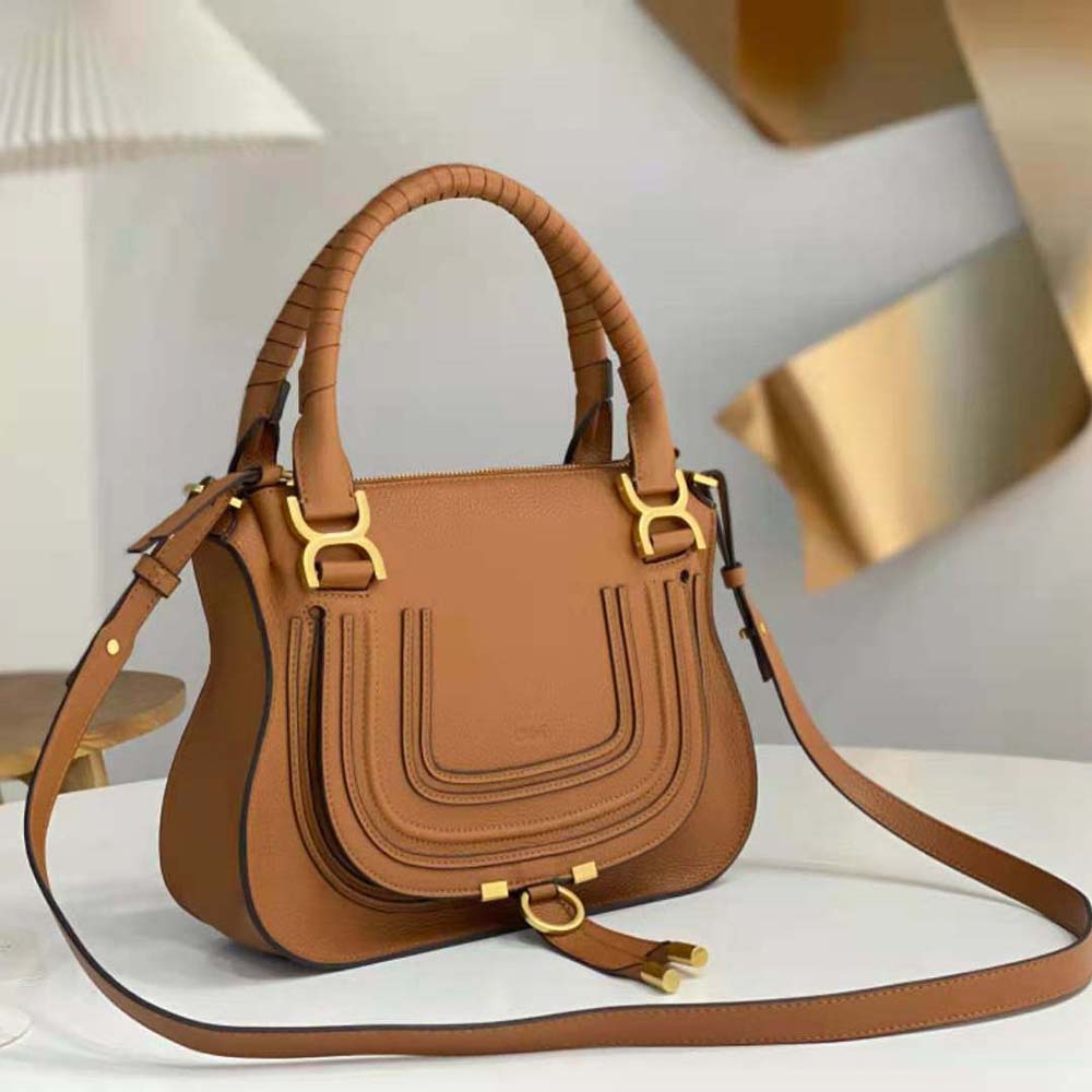Chloe Women Marcie Small Double Carry Bag-Brown - image 4