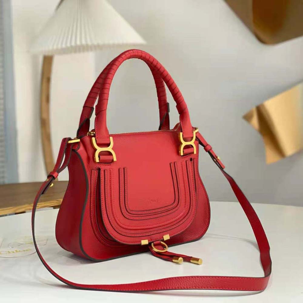 Chloe Women Marcie Small Double Carry Bag-Red - image 4