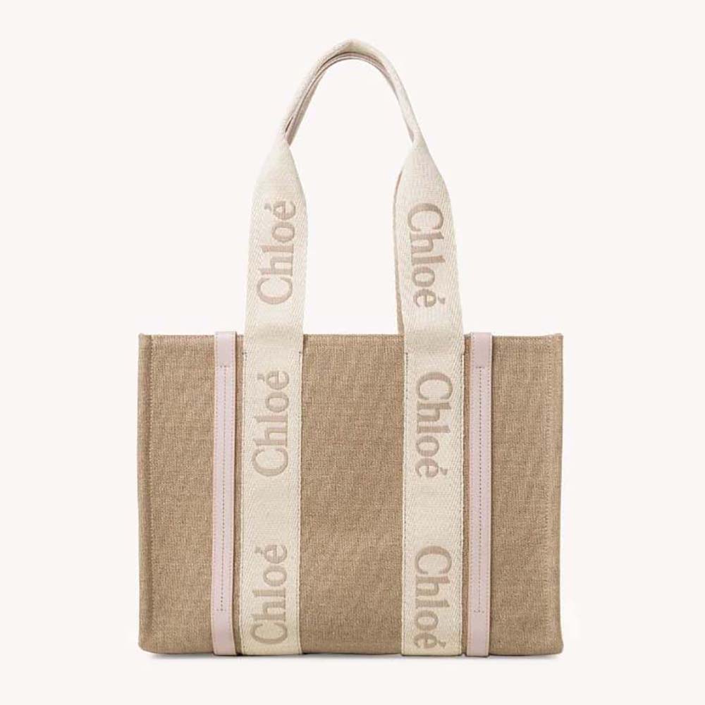 Chloe Women Medium Woody Tote Bag-Pink