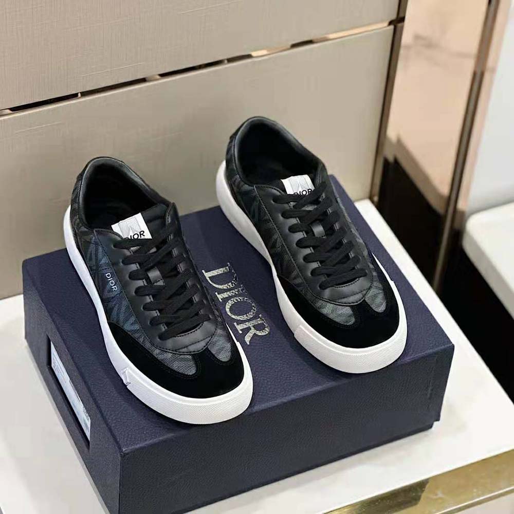 Dior Men B101 Sneaker Black CD Diamond Canvas with Smooth Calfskin and Nubuck - image 6
