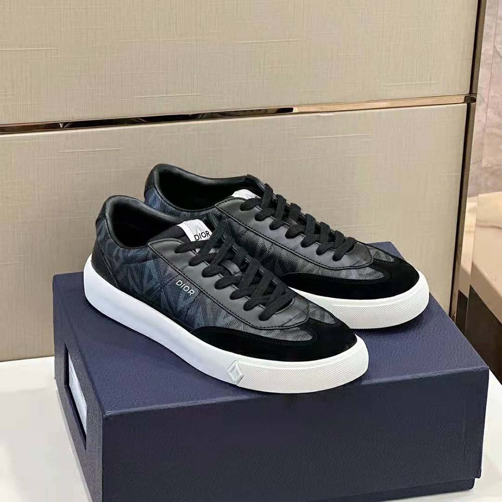 Dior Men B101 Sneaker Black CD Diamond Canvas with Smooth Calfskin and Nubuck - image 7