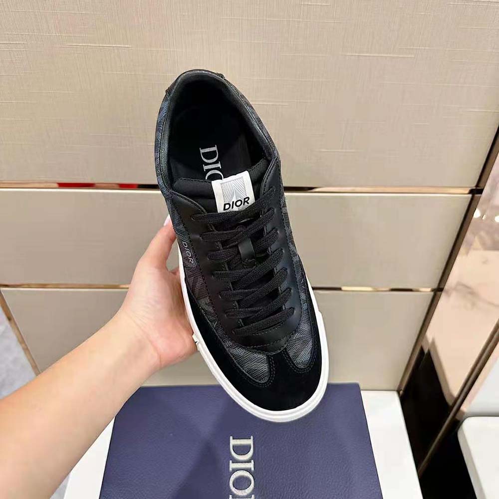 Dior Men B101 Sneaker Black CD Diamond Canvas with Smooth Calfskin and Nubuck - image 4