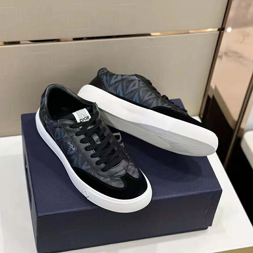 Dior Men B101 Sneaker Black CD Diamond Canvas with Smooth Calfskin and Nubuck - image 8