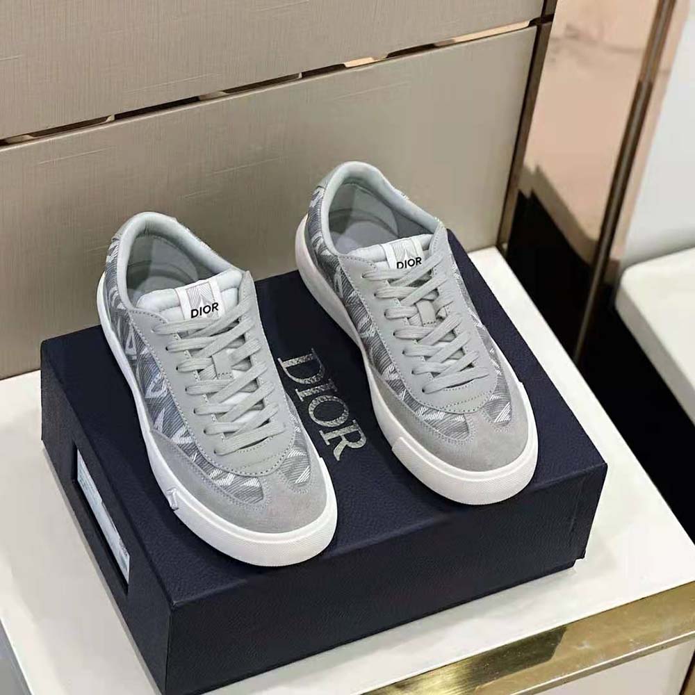 Dior Men B101 Sneaker Dior Gray CD Diamond Canvas Smooth Calfskin and Nubuck - image 5