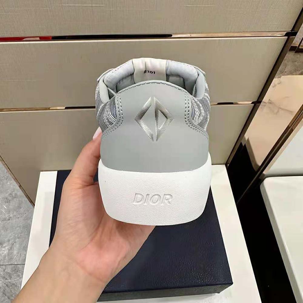Dior Men B101 Sneaker Dior Gray CD Diamond Canvas Smooth Calfskin and Nubuck - image 9