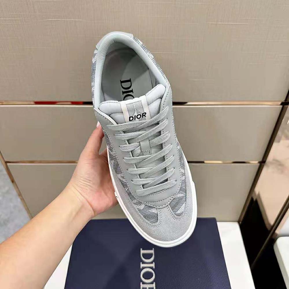 Dior Men B101 Sneaker Dior Gray CD Diamond Canvas Smooth Calfskin and Nubuck - image 4