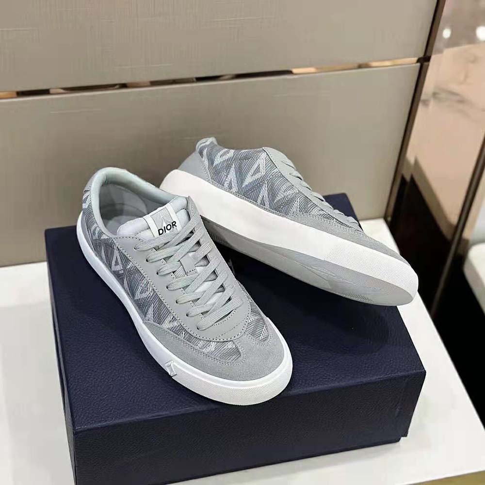 Dior Men B101 Sneaker Dior Gray CD Diamond Canvas Smooth Calfskin and Nubuck - image 6