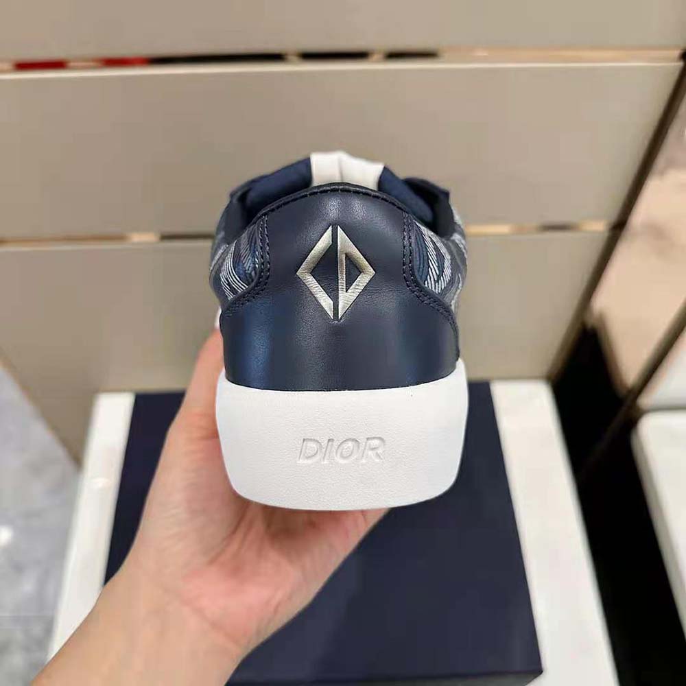 Dior Men B101 Sneaker Navy Blue CD Diamond Canvas Smooth Calfskin and Nubuck - image 9