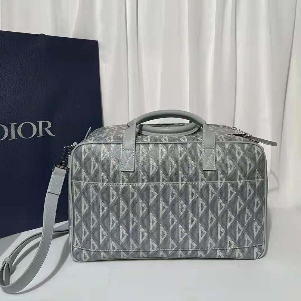 Side view showing silver hardware on Dior Men Hit the Road Pet Carrier Bag