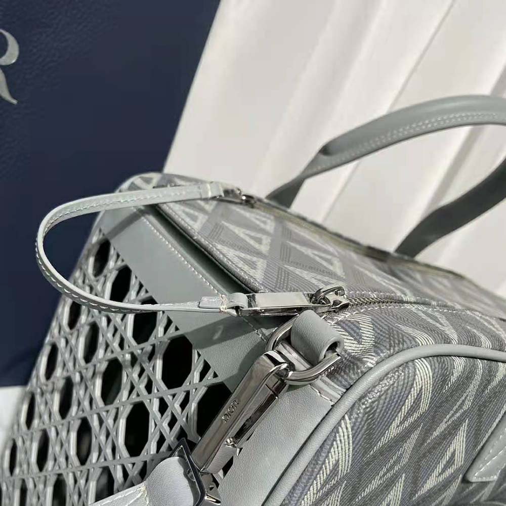 Dior Men Hit the Road Pet Carrier Bag Dior Gray CD Diamond Canvas and Smooth Calfskin - image 7