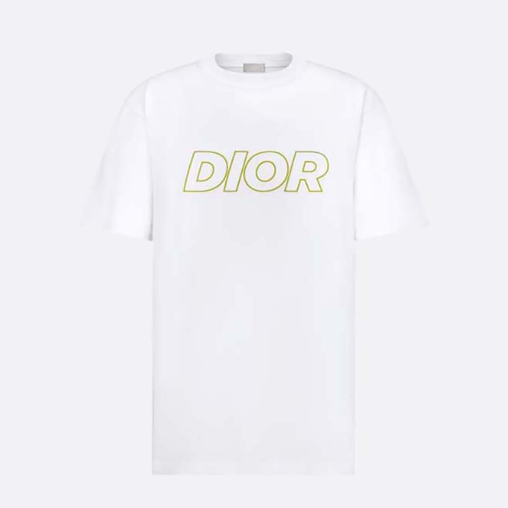 Front view of Dior Men Relaxed-Fit T-shirt White Cotton Jersey