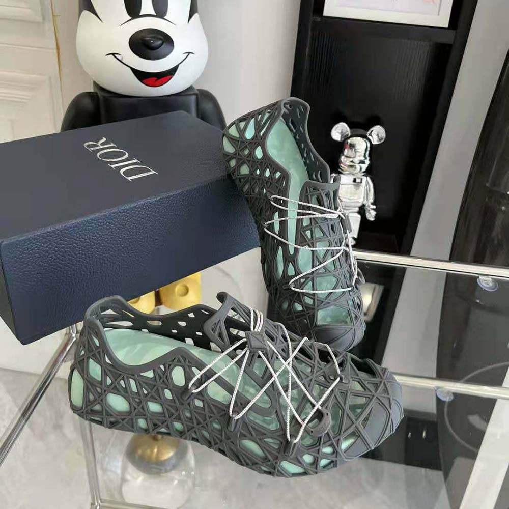 Dior Men Warp Sandal Anthracite Gray Cosmo Rubber with Warped Cannage Motif - image 5