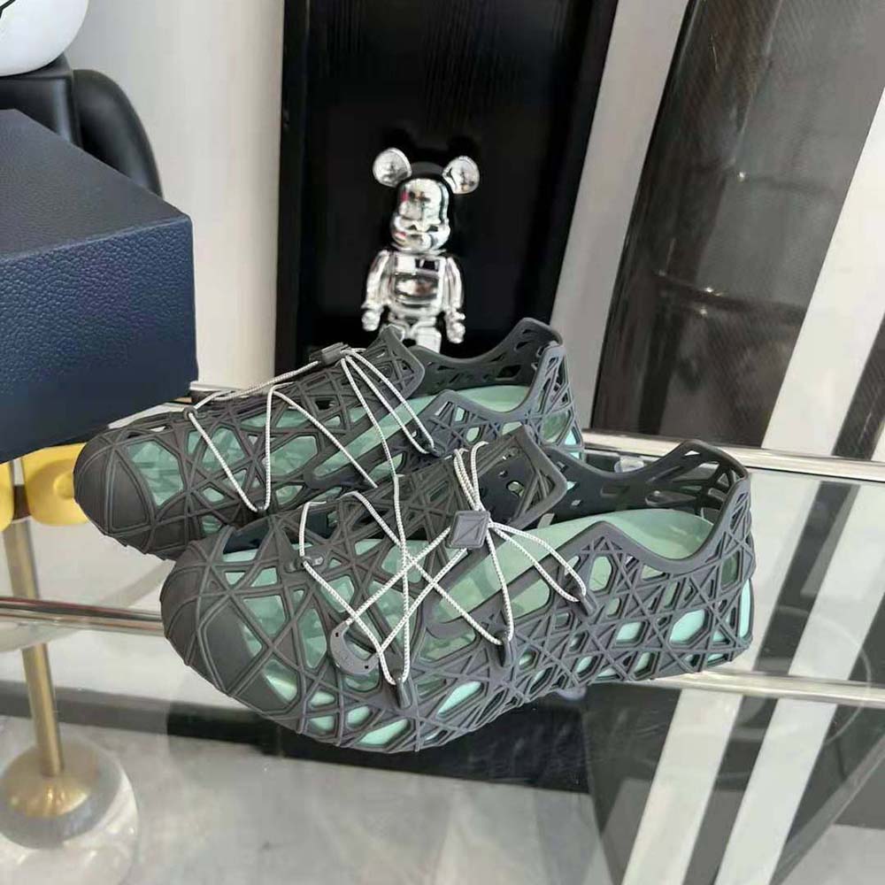 Dior Men Warp Sandal Anthracite Gray Cosmo Rubber with Warped Cannage Motif - image 4