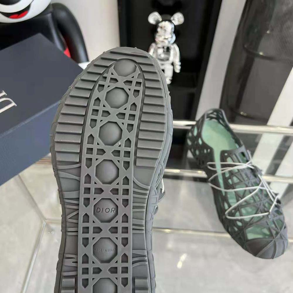 Dior Men Warp Sandal Anthracite Gray Cosmo Rubber with Warped Cannage Motif - image 10