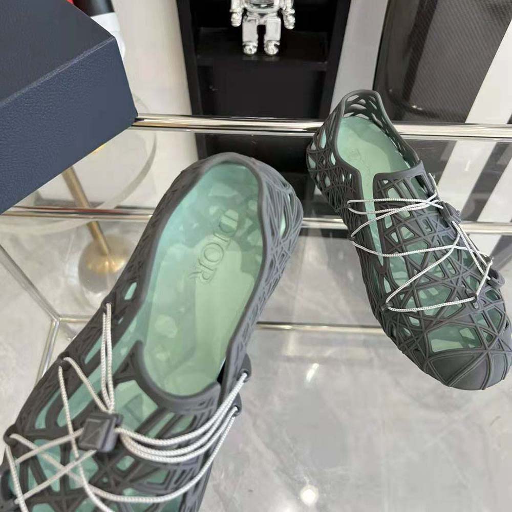 Dior Men Warp Sandal Anthracite Gray Cosmo Rubber with Warped Cannage Motif - image 9