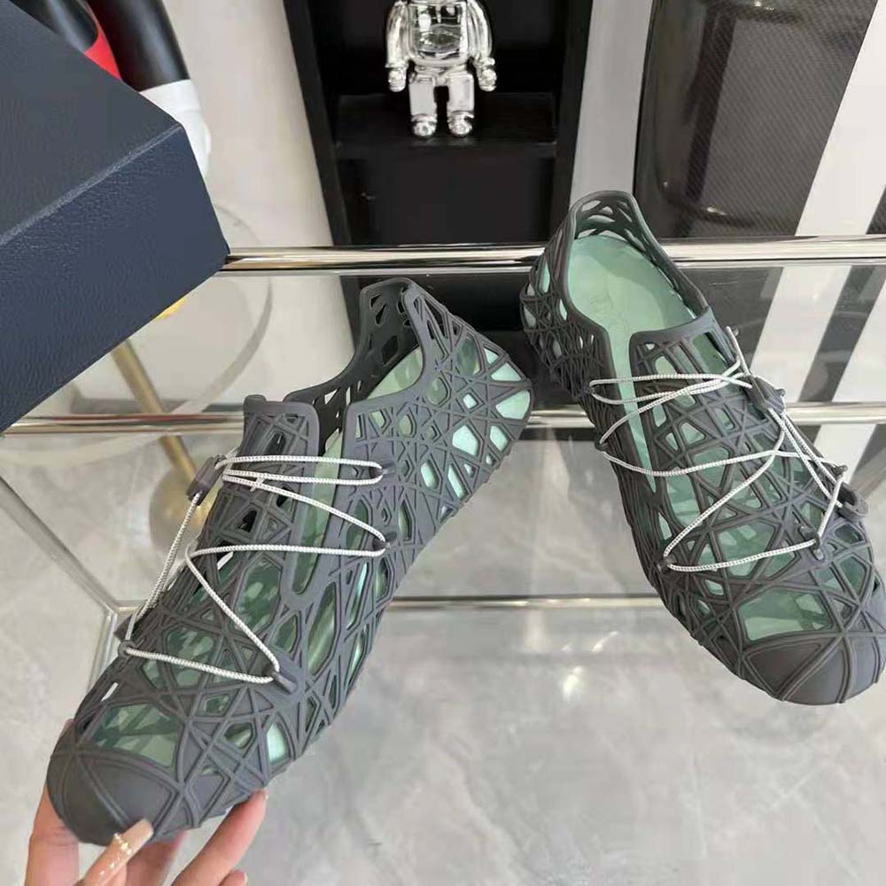 Dior Men Warp Sandal Anthracite Gray Cosmo Rubber with Warped Cannage Motif - image 6