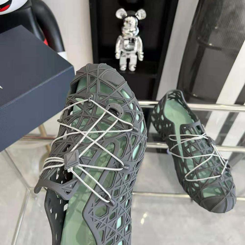 Dior Men Warp Sandal Anthracite Gray Cosmo Rubber with Warped Cannage Motif - image 8