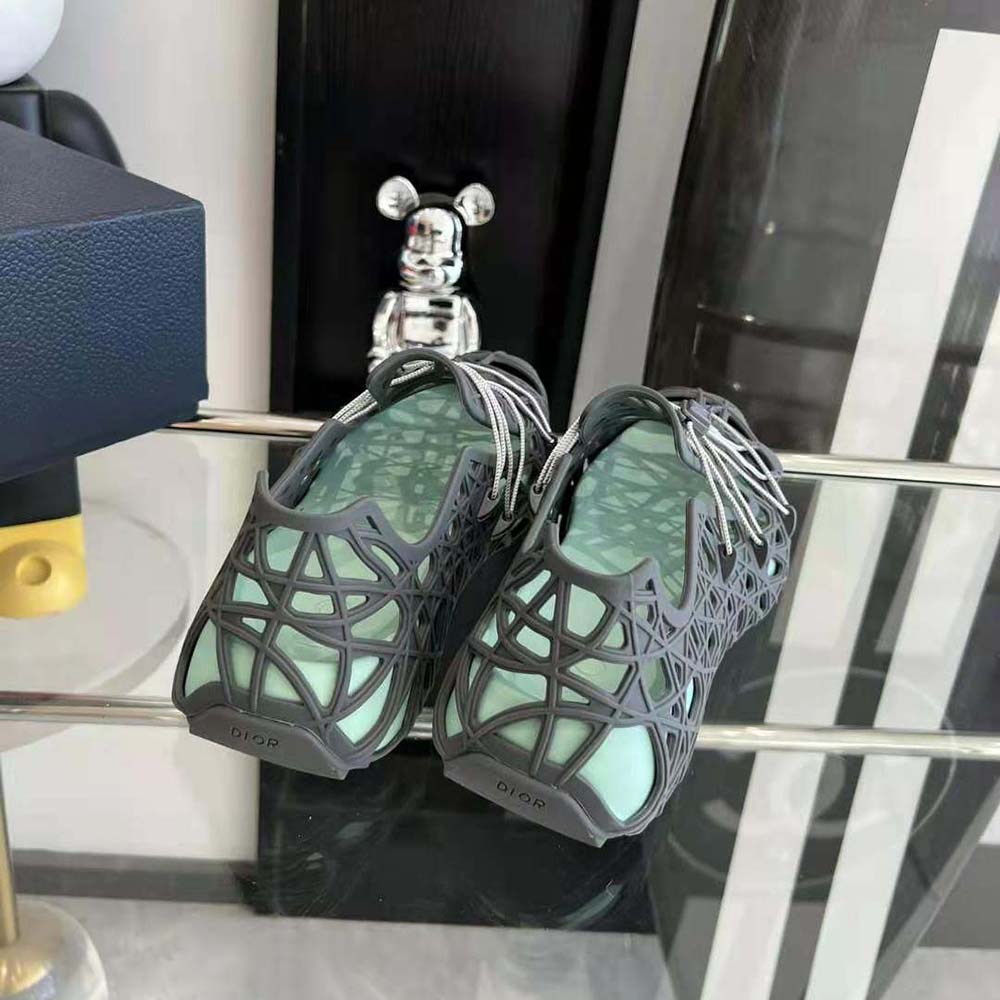 Dior Men Warp Sandal Anthracite Gray Cosmo Rubber with Warped Cannage Motif - image 7