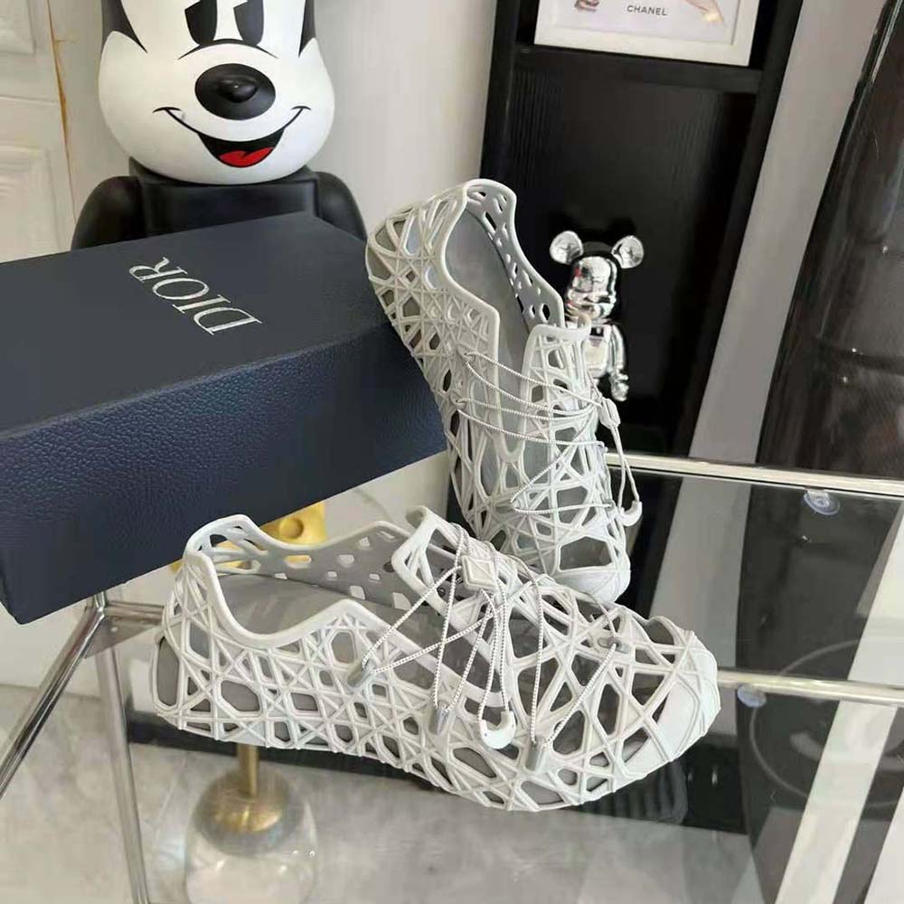 Dior Men Warp Sandal Anthracite White Cosmo Rubber with Warped Cannage Motif - image 6