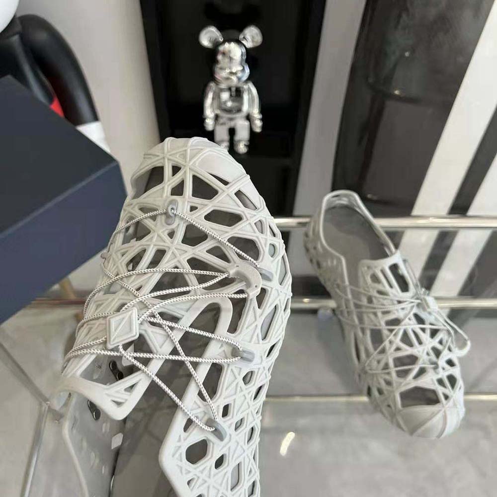 Dior Men Warp Sandal Anthracite White Cosmo Rubber with Warped Cannage Motif - image 7
