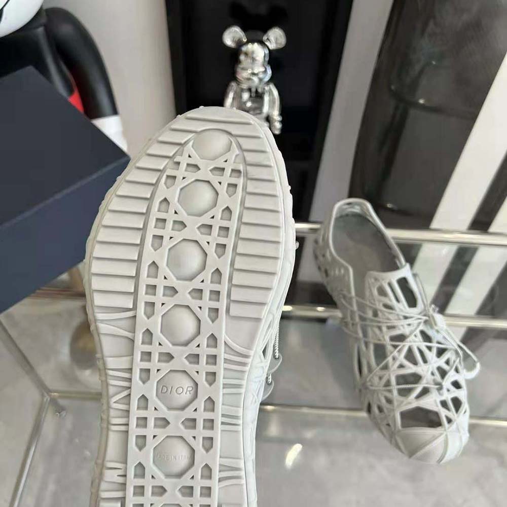 Dior Men Warp Sandal Anthracite White Cosmo Rubber with Warped Cannage Motif - image 10