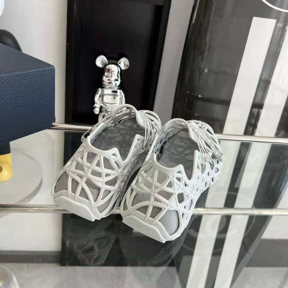Dior Men Warp Sandal Anthracite White Cosmo Rubber with Warped Cannage Motif - image 9