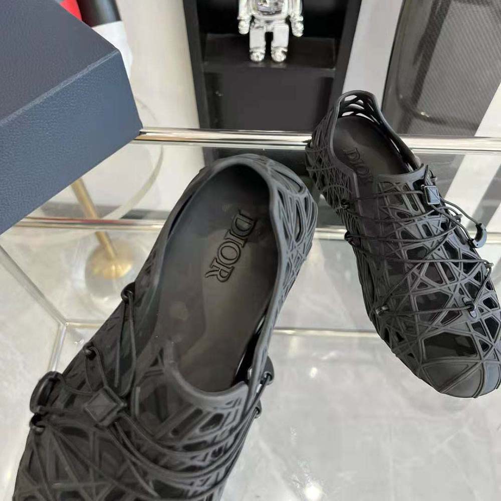 Dior Men Warp Sandal Black Cosmo Rubber with Warped Cannage Motif - image 9