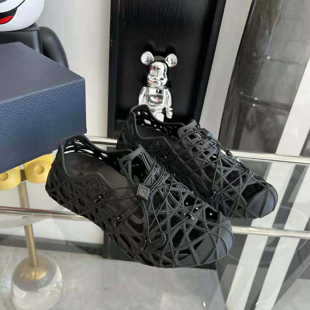 Dior Men Warp Sandal Black Cosmo Rubber with Warped Cannage Motif - image 4