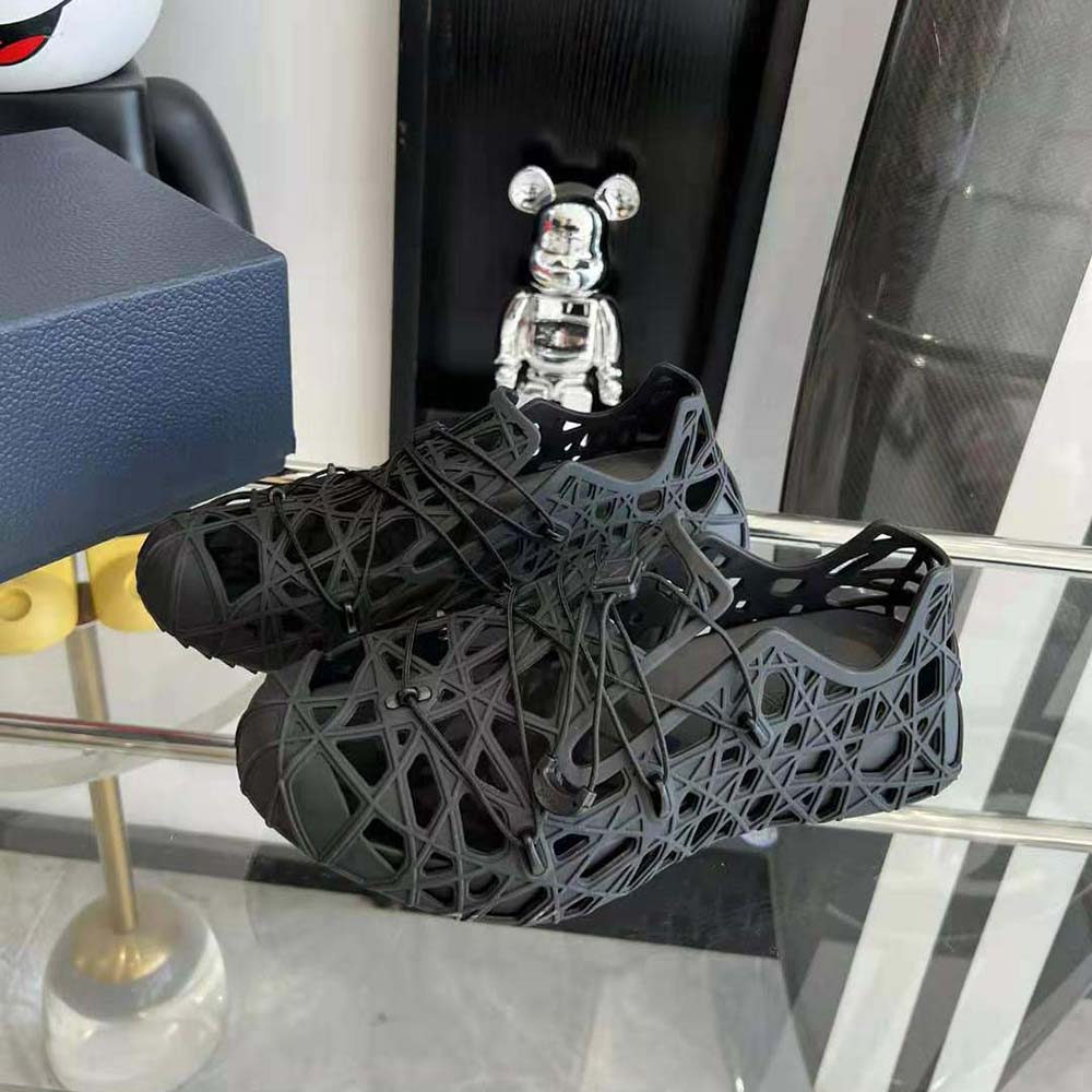 Dior Men Warp Sandal Black Cosmo Rubber with Warped Cannage Motif - image 5