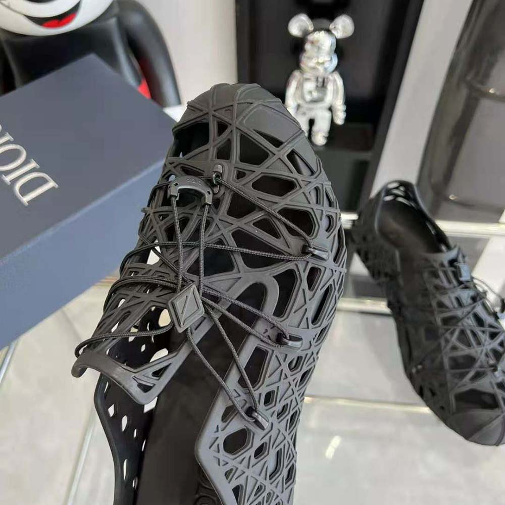 Dior Men Warp Sandal Black Cosmo Rubber with Warped Cannage Motif - image 8