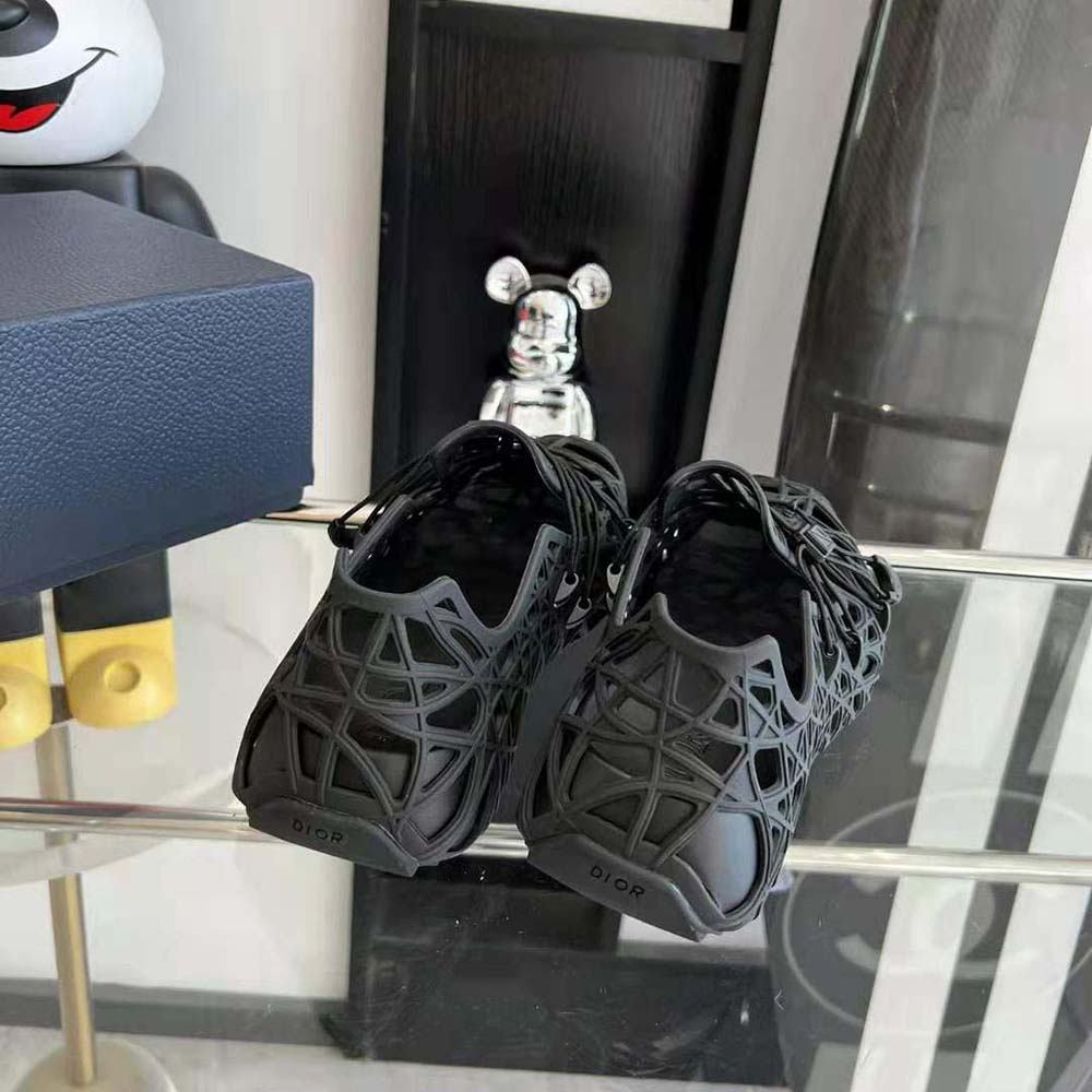 Dior Men Warp Sandal Black Cosmo Rubber with Warped Cannage Motif - image 7