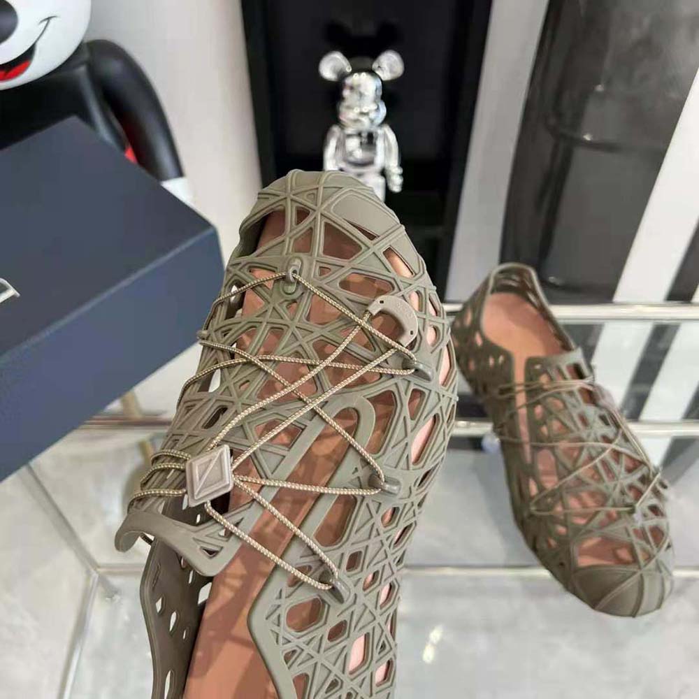 Dior Men Warp Sandal Khaki Cosmo Rubber with Warped Cannage Motif - image 8