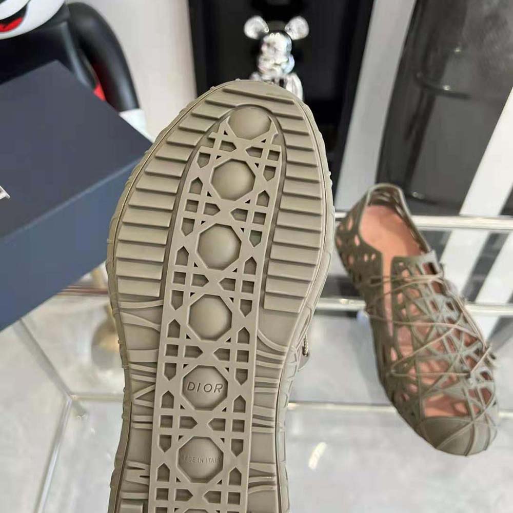 Dior Men Warp Sandal Khaki Cosmo Rubber with Warped Cannage Motif - image 10