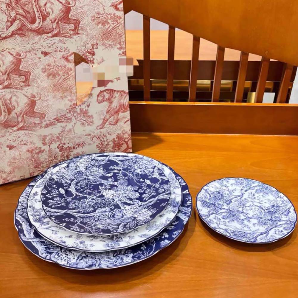Dior Unisex Decorative Plate Blue Toile de Jouy Hydrangea - image 4