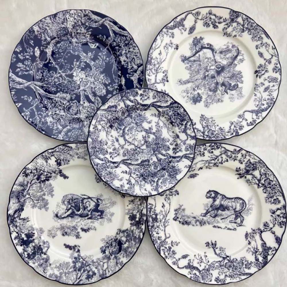 Dior Unisex Decorative Plate Blue Toile de Jouy Hydrangea - image 5