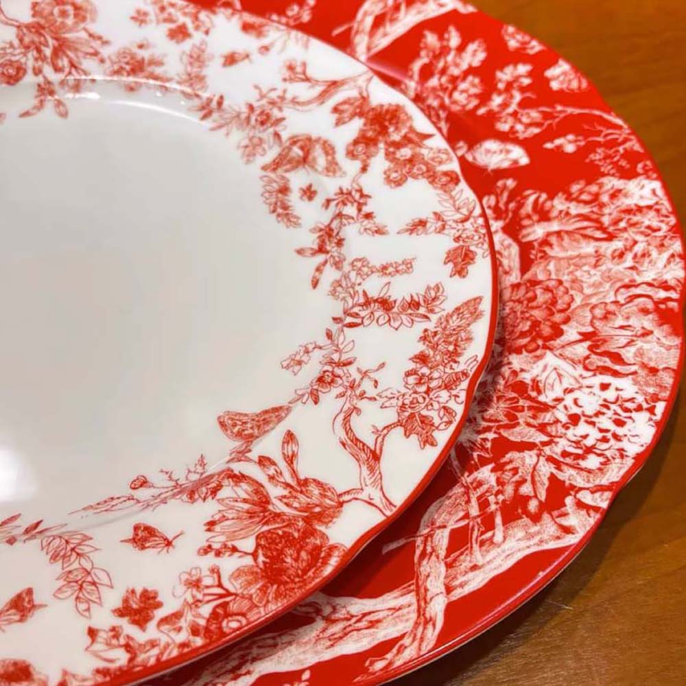 Dior Unisex Dinner Plate Red Toile de Jouy - image 7