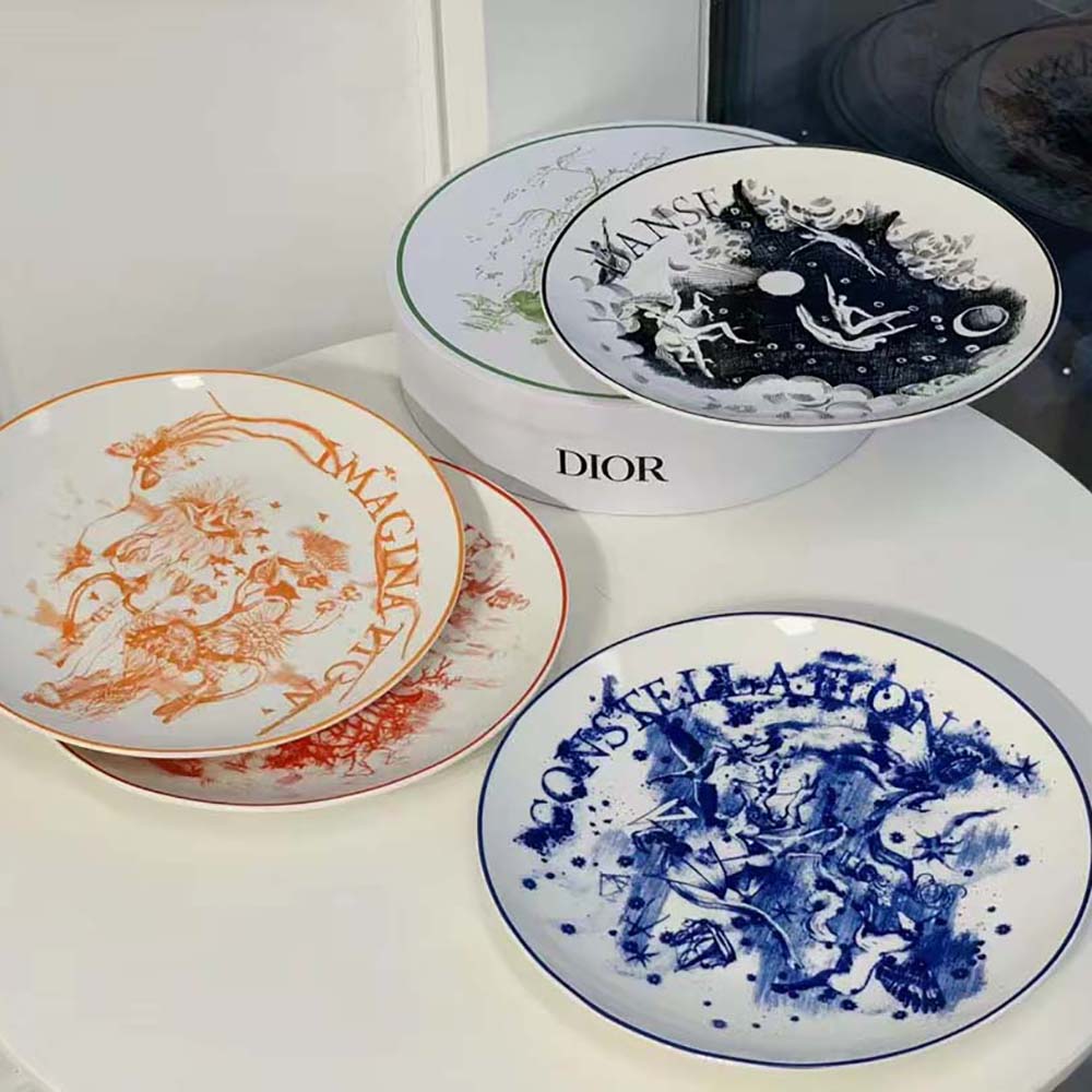 Dior Unisex Set of 4 Dinner Plates Multicolor ABCDIOR Imagination, Danse, Constellation, Rêve - image 5