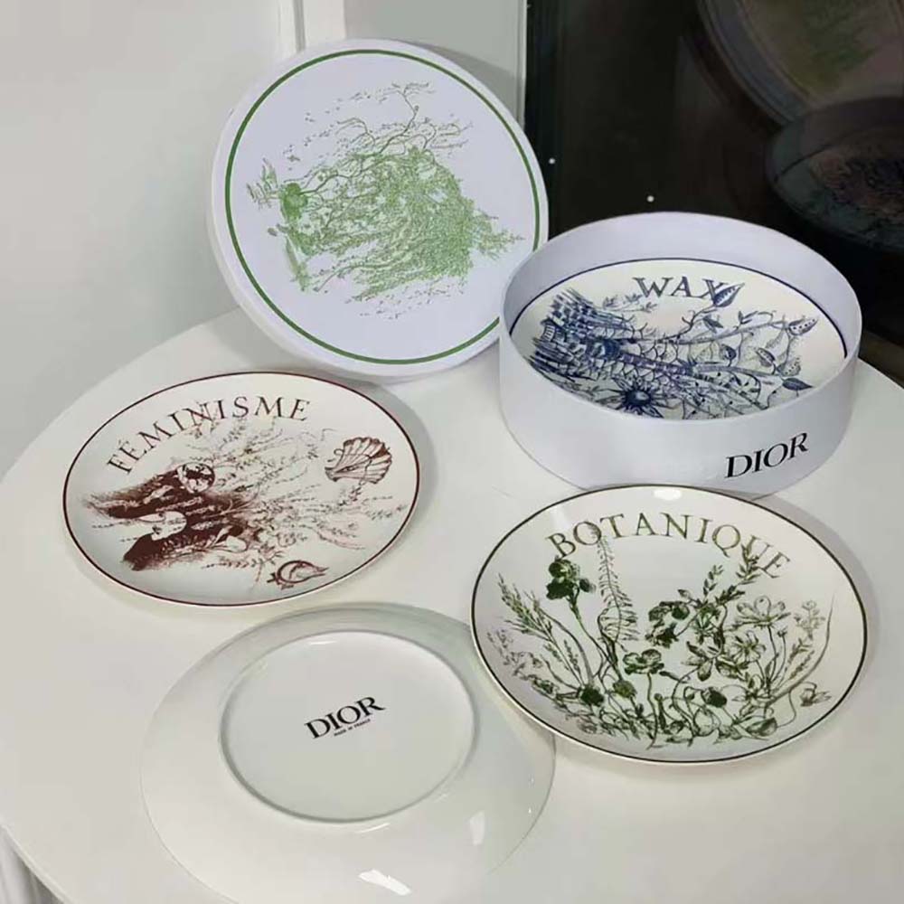 Dior Unisex Set of 4 Dinner Plates Multicolor ABCDIOR Liberté, Océan, Quatre Saisons, Nuage - image 4