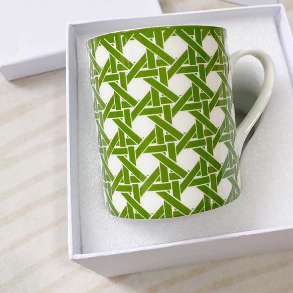 Dior Unisex Set of Two Mugs Green Cannage Provence - image 5