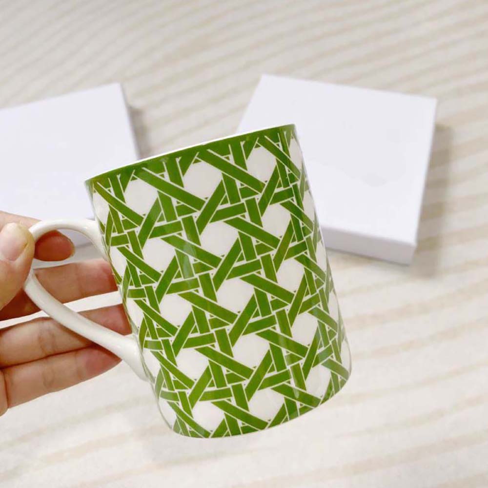 Dior Unisex Set of Two Mugs Green Cannage Provence - image 6