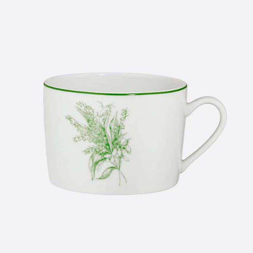 Front view of Dior Unisex Teacup Green New Lily of the Valley accessory