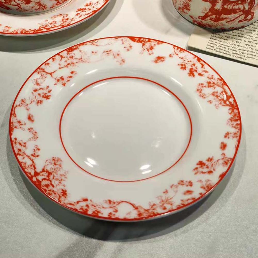 Dior Unisex Teacup Saucer Red Toile De Jouy - image 6